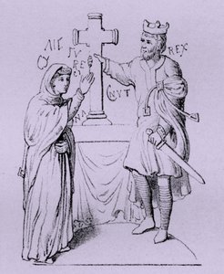 Canute le Grand et sa reine Emma de Normandie (gravure)