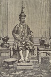 Chulalongkorn ou Rama V (1853-1910). Cinquième monarque de Siam sous la maison de Chakri. Gravure. Collection privée