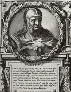 EURIC (420-484). Roi des Wisigoths (466-484). Gravure. - Artist Unknown