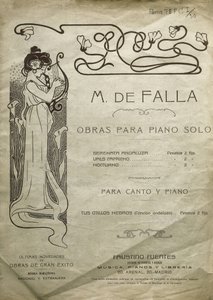 FALLA, Manuel de (1876-1946). Compositeur et pianiste espagnol. Œuvres pour piano solo et pour piano et voix. Édité à Madrid. - Artist Unknown