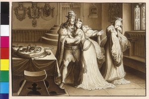 Le roi Ottokar II répudie sa femme Marguerite et se marie avec Cunégonde - Artist Unknown