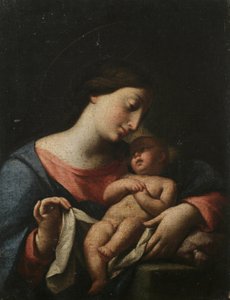 Madone et enfant (huile sur toile)