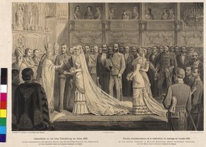 Cérémonie de mariage du prince héritier Rodolphe avec la princesse Stéphanie de Belgique
