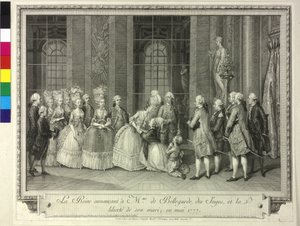 La reine Marie-Antoinette annonce à Madame de Bellegarde en 1777 la libération de son époux - Artist Unknown