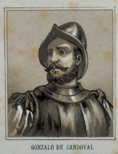 SANDOVAL, Gonzalo de (1497-1527). Conquistador espagnol en Nouvelle-Espagne (Mexique). Gravure. - Artist Unknown