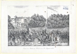 Scène au Prater (à Vienne) le 23 août 1848 - Artist Unknown