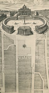 Place Saint-Pierre à Rome, gravure, Italie - Artist Unknown