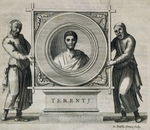 TERENCE, Publius Terentius Afer (190-154 av. J.-C.). Dramaturge de la République romaine. Gravure. 1736. Gravure - Artist Unknown