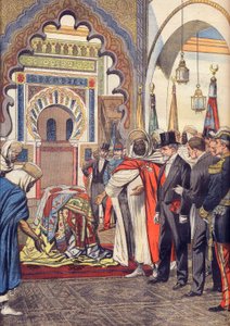Le Président de la République française, Emile Loubet visitant la mosquée de Sidi Bou Medine, Tlemcen, Algérie - Artist Unknown
