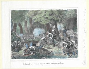 Le combat des Croates avec la garde mobile viennoise au Prater le 28 octobre 1848