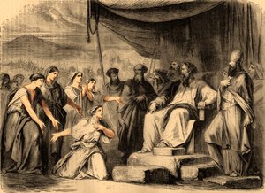 Les filles de Zelophehad devant Moïse (impression) - Artist Unknown