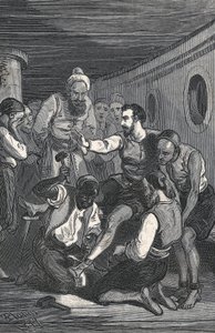 Les Trinitaires Fray Juan Gil et Fray Anton de la Bella libèrent Cervantes de la captivité à Alger en 1580 (gravure) - Artist Unknown