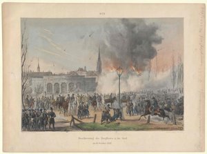 Bombardement de la porte du château et de la ville de Vienne le 31 octobre 1848 - Artist Unknown
