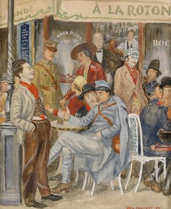 Café La Rotonde Moise Kisling pendant les vacances, 1915 - Arvid Fougstedt