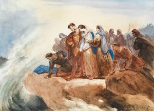 Illustration pour la ballade Der Taucher par Friedrich Schiller - Ary Scheffer