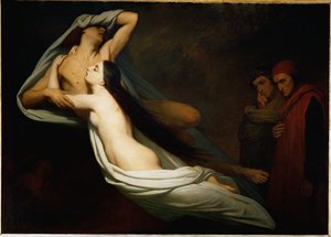 Les ombres de Francesca da Rimini et de Paolo Malatestaapparaissent a Dante et a Virgil … - Ary Scheffer