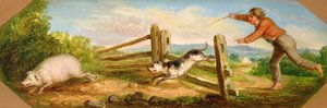 Garçon poursuivant un cochon, 1836
