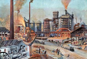 Industrie sidérurgique en Allemagne, vers 1880 (illustration)