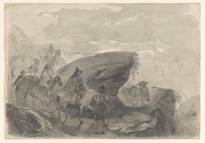 Paysage avec une procession de voyageurs