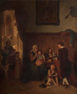 Hospitalité à une famille pauvre - August Friedrich Siegert