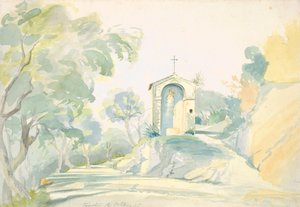 Une chapelle au bord de la route près de Tivoli, 1835 - August Georg Friedrich Lucas