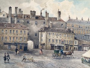 La place Albertina avec la maison Andreas Hofer à Vienne - August Gerasch
