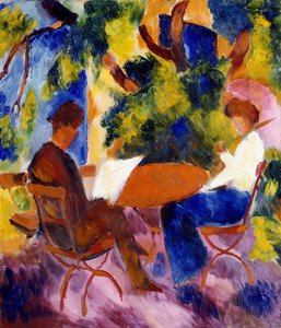 À la table du jardin, 1914