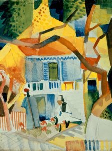 Cour intérieure de la maison de campagne à St. Germain - August Macke