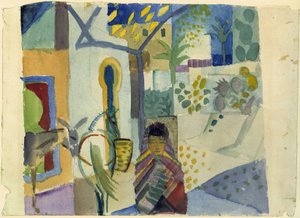 Fille avec cheval et âne - August Macke