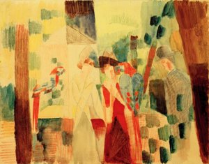 Homme et femme avec des perroquets - August Macke