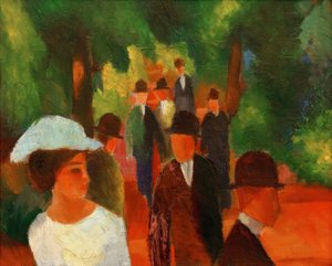 Promenade (avec fille en blanc en demi-figure)