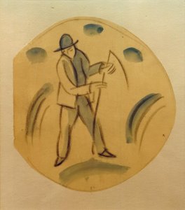Moissonneur, projet pour une assiette - August Macke