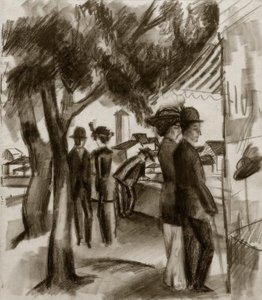 Promeneurs sous les arbres - August Macke