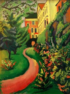 Notre jardin avec parterres fleuris - August Macke