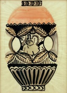 Vase avec bergère