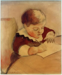 Walter, peignant à la table