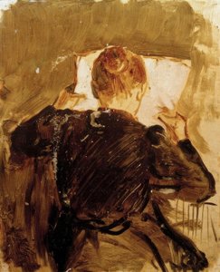 Femme lisant un journal