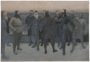 Illustration tirée de la « Saga de Njal » - August Malmström