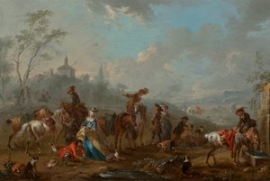 Départ pour la chasse au faucon