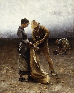 Les ramasseurs de pommes de terre - August Wilhelm Nikolaus Hagborg