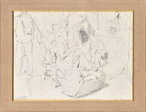 Femmes avec foulards et berceau - August von Pettenkofen