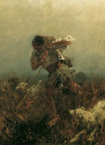 Garçon poursuivi par des chiens