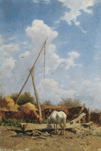 Abreuvoir hongrois - August von Pettenkofen