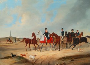 Cavalcade avec chiens - August von Rentzell