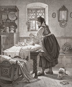 La toilette. Soins aux enfants au XIXe siècle