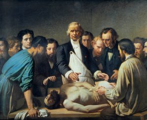 Docteur Alfred Velleau (1795-1867) à la Charité procédant à une autopsie - Auguste (after) Feyen Perrin