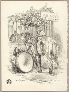 Cheval avec un singe sur le dos
