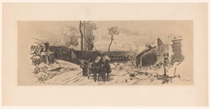 Soldats sur une charrette pendant la guerre franco-allemande (Baterie Millau, Route d