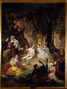 Scène de pique-nique dans la société bourgeoise. 1850 Montpellier, Musée Fabre - Auguste Barthelemy Glaize