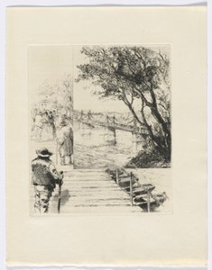 Frédéric Mistral: Mémoires et Recits by Frédéric Mistral: figures on a pier (insert after p.216) - Auguste Brouet